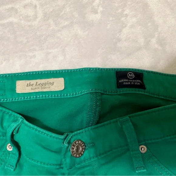 Adriano Goldschmied 27 super skinny stretch green jeans. Kelly green. RARE - Picture 4 of 11